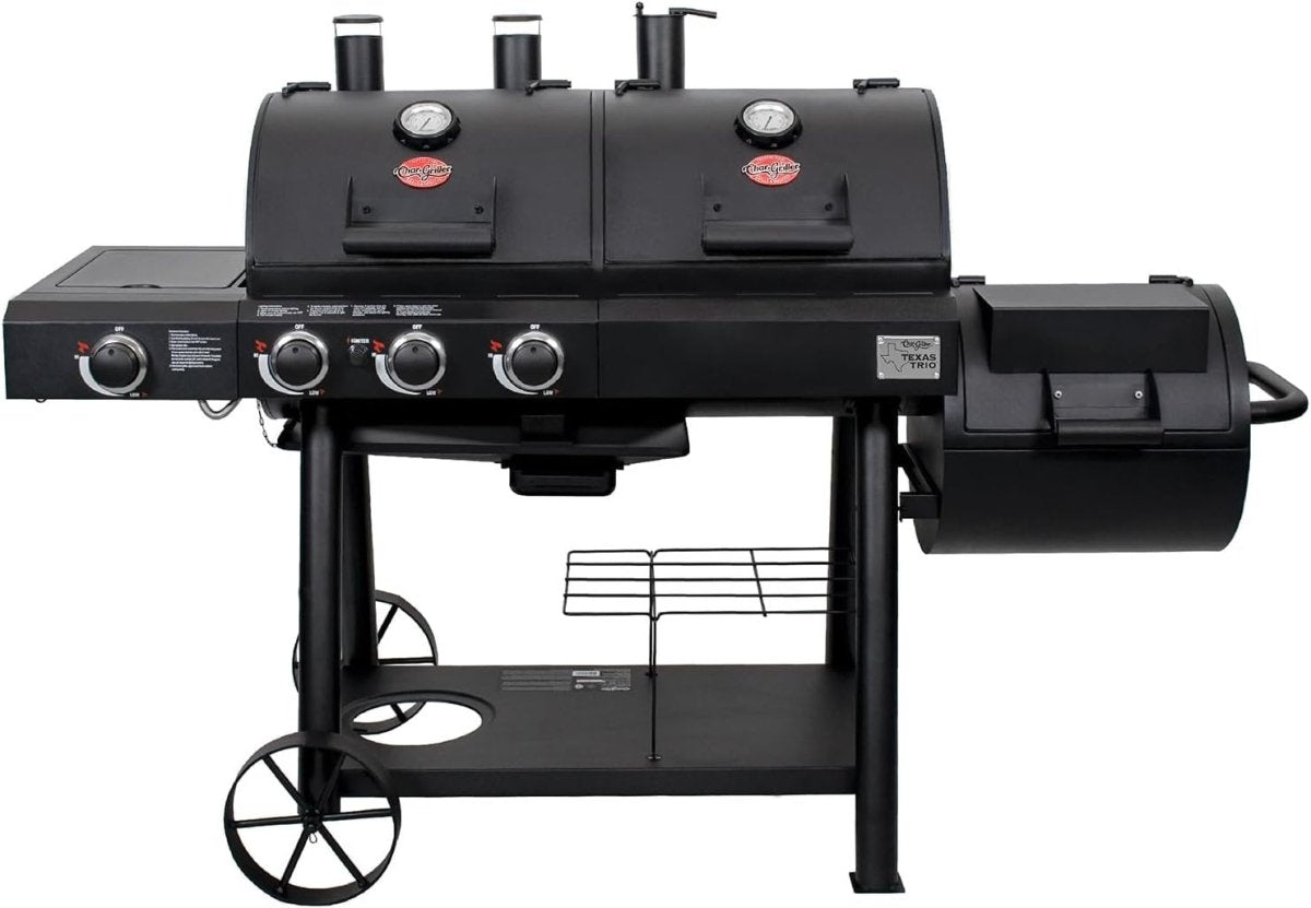 Char - Griller Texas Trio 3 - Burner Dual Fuel Grill with Smoker - Ezonesglobal - Buy at Wine Coolers Online