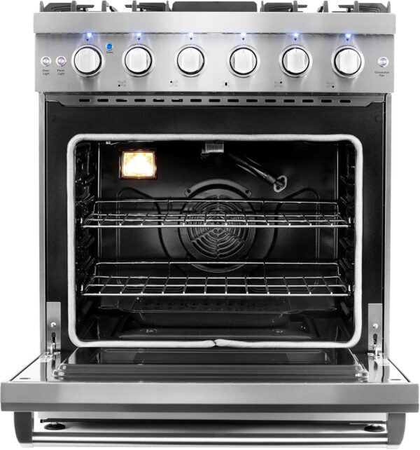 Cosmo 30 in. 4.5 Cu. Ft. Gas Range with 5 Sealed Burners, Convection Oven, - Ezonesglobal - Buy at Wine Coolers Online