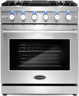 Cosmo 30 in. 4.5 Cu. Ft. Gas Range with 5 Sealed Burners, Convection Oven, - Ezonesglobal - Buy at Wine Coolers Online