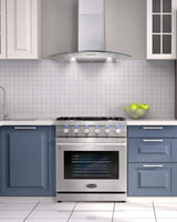 Cosmo 30 in. 4.5 Cu. Ft. Gas Range with 5 Sealed Burners, Convection Oven, - Ezonesglobal - Buy at Wine Coolers Online