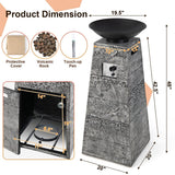 Costway 48 Inch Propane Fire Bowl Column with Lava Rocks and PVC Cover - Ezonesglobal - Buy at Wine Coolers Online