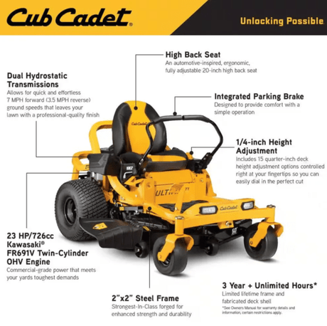 Cub Cadet Ultima ZT1 50″ Zero - Turn Riding Lawn Mower – Power, Precision & Comfort - Ezonesglobal - Buy at Wine Coolers Online
