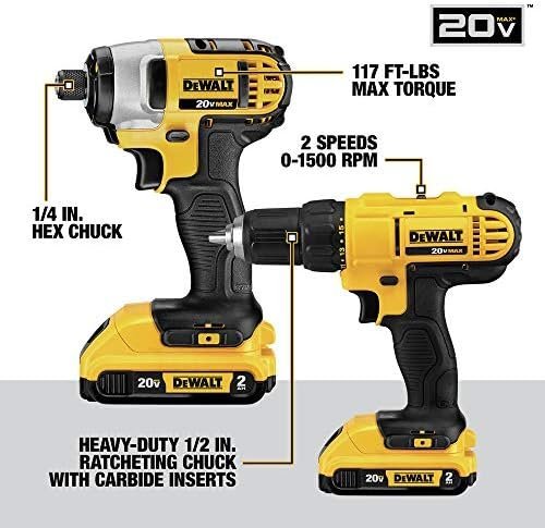 DEWALT 20V MAX Power Tool Combo Kit, 10 - Tool Cordless Power Tool Set with 2 Batteries and Charger (DCK1020D2) - Ezonesglobal - Buy at Wine Coolers Online