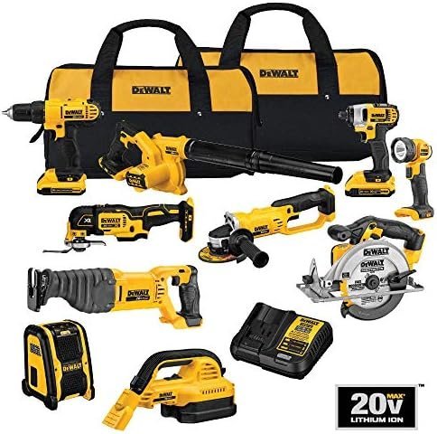 DEWALT 20V MAX Power Tool Combo Kit, 10 - Tool Cordless Power Tool Set with 2 Batteries and Charger (DCK1020D2) - Ezonesglobal - Buy at Wine Coolers Online