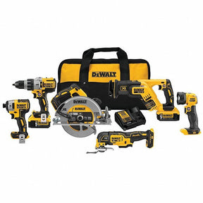 DEWALT Cordless Tool Combination Kit: 6 Tools, 20 V DC Volt, Battery Included, 20V MAX* XR®, 31AC52 - Ezonesglobal - Buy at Wine Coolers Online