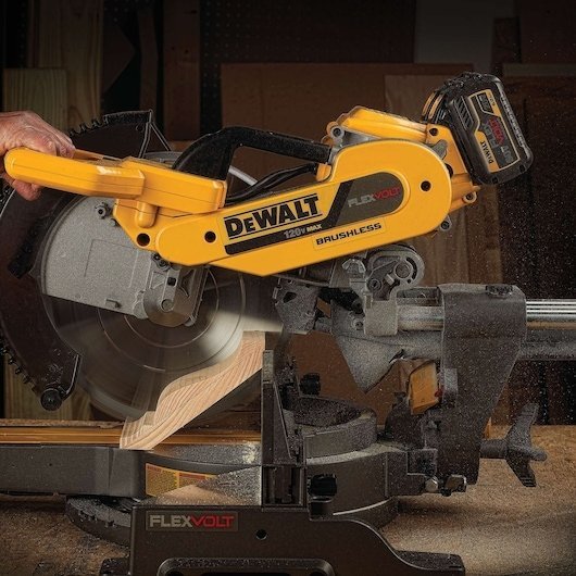 DeWalt FLEXVOLT 12 in 120V MAX Double Bevel Compound Sliding Miter Saw Kit - Ezonesglobal - Buy at Wine Coolers Online