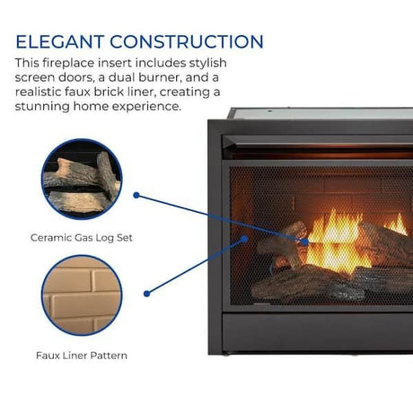 Duluth Forge Dual Fuel Ventless Gas Fireplace Insert - Ezonesglobal - Buy at Wine Coolers Online
