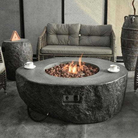 Elementi Boulder Outdoor Fire Pit Table - Ezonesglobal - Buy at Wine Coolers Online