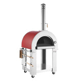 Empava PG06 Outdoor Wood Fired Pizza Oven Stainless Steel Red with Wheels and Accessories - Ezonesglobal - Buy at Wine Coolers Online