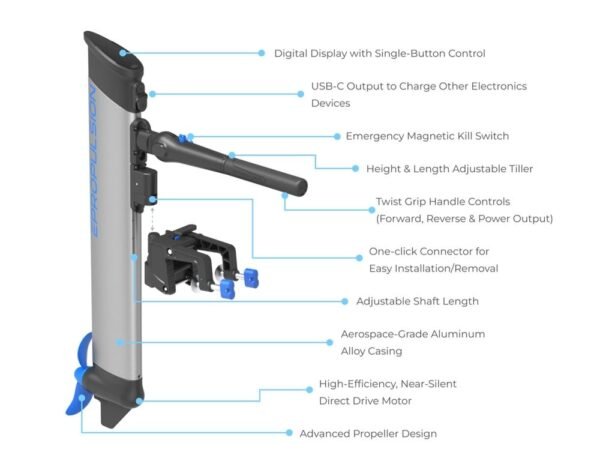 ePropulsion eLite 1.5hp 500W Electric Outboard Motor - Ezonesglobal - Buy at Wine Coolers Online