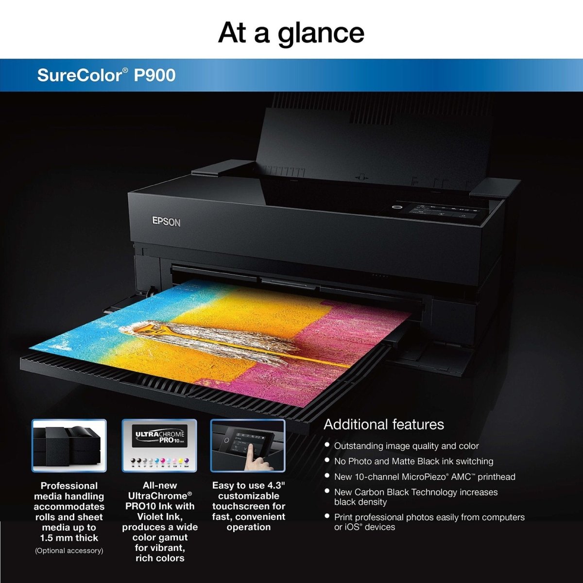 Epson SureColor SC‐P900 Large Format Printer Wi - Fi Inkjet Colour 5760 x 1440 DPI A3 (297 x 420 mm) Ethernet LAN - Ezonesglobal - Buy at Wine Coolers Online