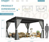 EROMMY 10 ft. W x 10 ft. D Outdoor Louvered Pergola - Ezonesglobal - Buy at Wine Coolers Online