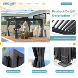 EROMMY 10 ft. W x 10 ft. D Outdoor Louvered Pergola - Ezonesglobal - Buy at Wine Coolers Online