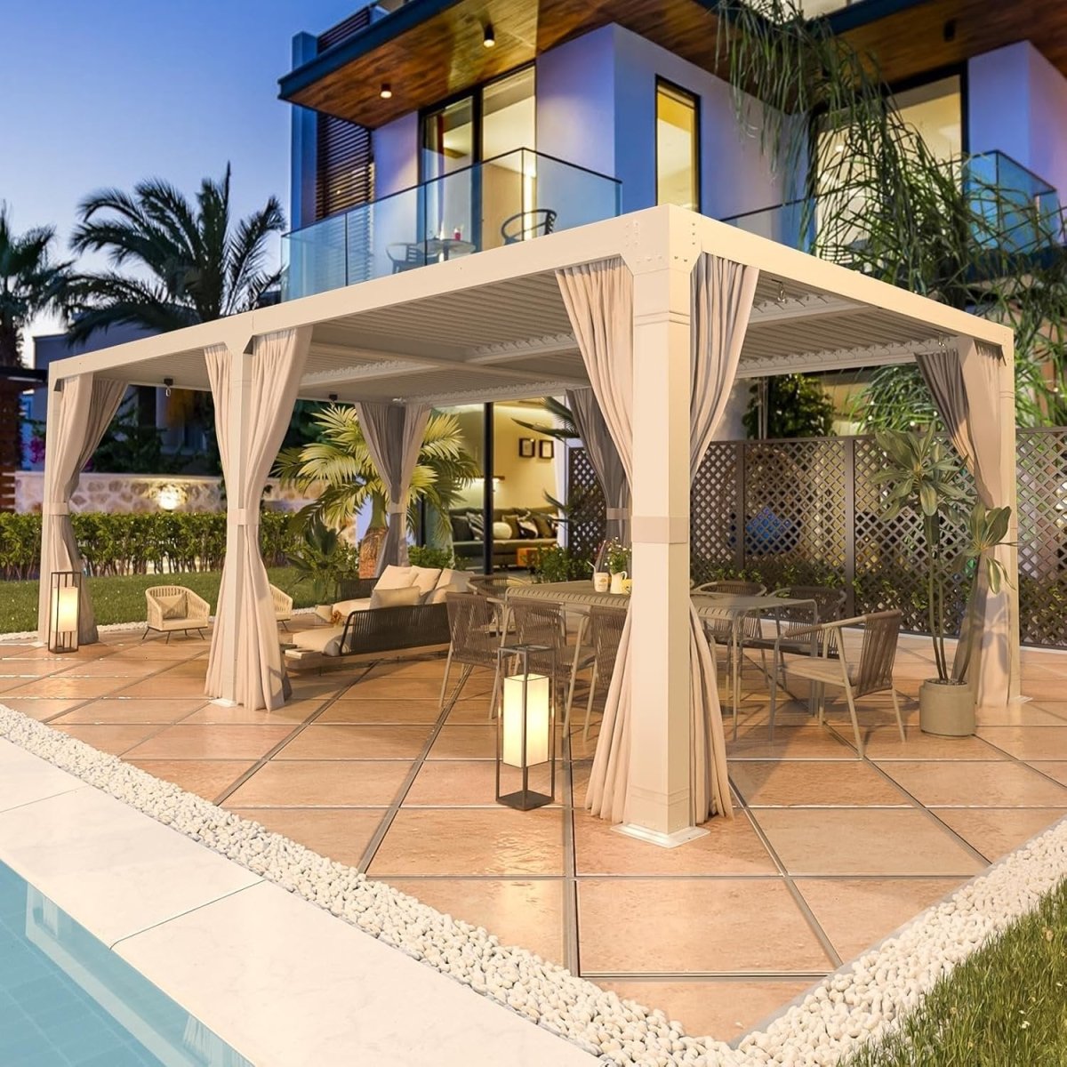 EROMMY 12’x24′ Outdoor Louvered Pergola Gazebo - Ezonesglobal - Buy at Wine Coolers Online