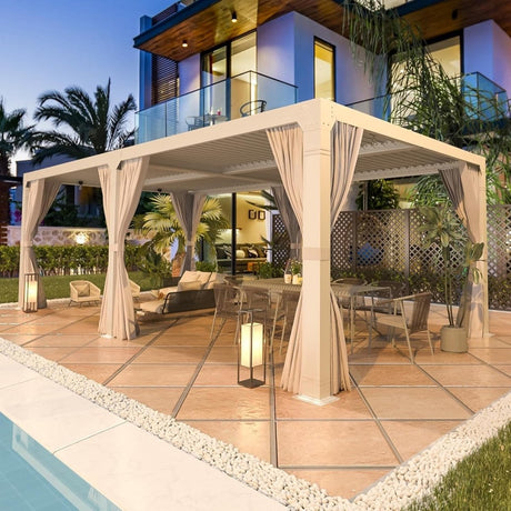 EROMMY 12’x24′ Outdoor Louvered Pergola Gazebo - Ezonesglobal - Buy at Wine Coolers Online