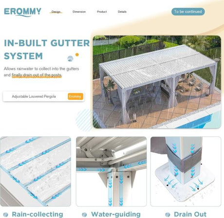 EROMMY 12’x24′ Outdoor Louvered Pergola Gazebo - Ezonesglobal - Buy at Wine Coolers Online