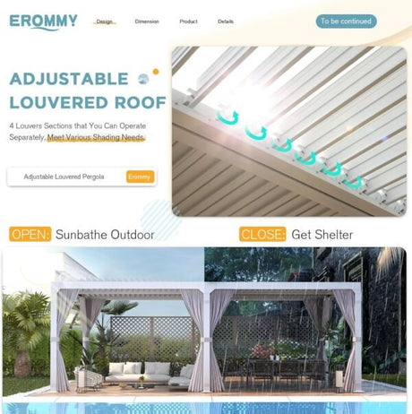 EROMMY 12’x24′ Outdoor Louvered Pergola Gazebo - Ezonesglobal - Buy at Wine Coolers Online