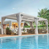 Erommy Outdoor Louvered Pergola Gazebo with Adjustable Aluminum Rainproof Roof - Ezonesglobal - Buy at Wine Coolers Online