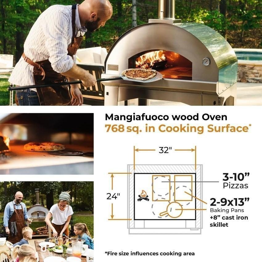 Fontana Forni Mangiafuoco Wood - Fired Pizza Oven – Anthracite – FTMF - A - Ezonesglobal - Buy at Wine Coolers Online