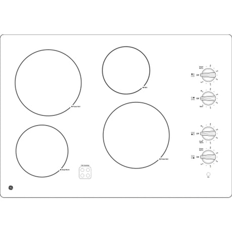 GE 30″ Built - In Knob Control Electric Cooktop JP3030DWBB - Ezonesglobal - Buy at Wine Coolers Online