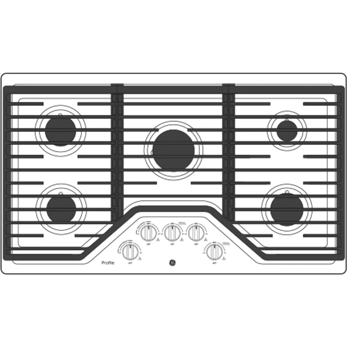 GE Profile Series 36″ Built - In Gas Cooktop PGP7036DLBB - Ezonesglobal - Buy at Wine Coolers Online