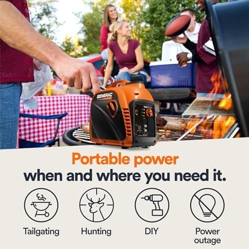 Generac 8251 GP2500i 2,500 - Watt Gas Powered Portable Inverter Generator – Compact and Lightweight Design – Produces Clean, Stable Power – COsense Technology – CARB Compliant – Orange/Black - Ezonesglobal - Buy at Wine Coolers Online