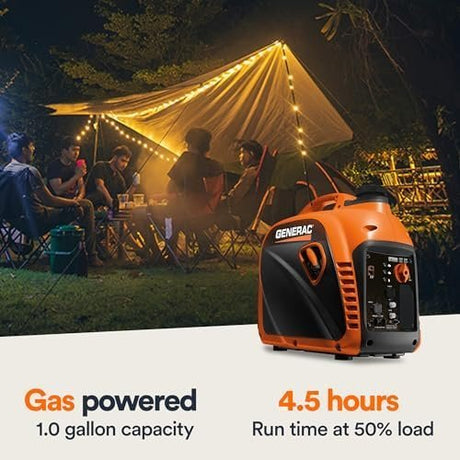 Generac 8251 GP2500i 2,500 - Watt Gas Powered Portable Inverter Generator – Compact and Lightweight Design – Produces Clean, Stable Power – COsense Technology – CARB Compliant – Orange/Black - Ezonesglobal - Buy at Wine Coolers Online