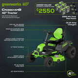 Greenworks 60V 42″ Cordless Battery CrossoverT Riding Lawn Mower - Ezonesglobal - Buy at Wine Coolers Online