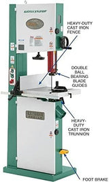 Grizzly Industrial G0513X2BF – 17″ 2 HP Extreme - Series Bandsaw w/Cast - Iron Trunnion & Foot Brake - Ezonesglobal - Buy at Wine Coolers Online
