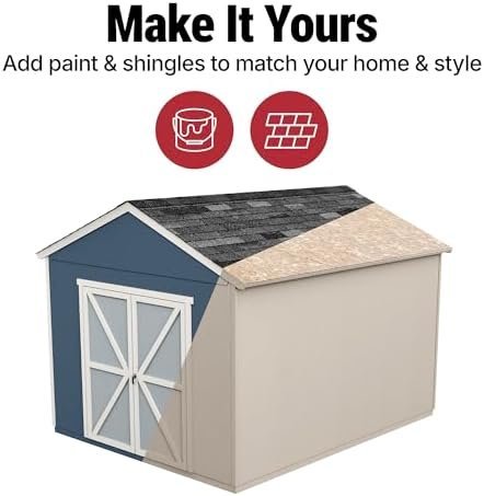 Handy Home Products Rookwood 10×12 Do - It - Yourself Wooden Storage Shed - Does not Include Floor kit, Paint, or Roofing Shingles - Ezonesglobal - Buy at Wine Coolers Online
