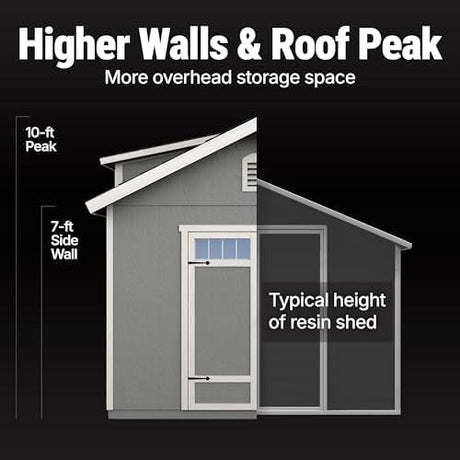 Handy Home Products Windemere 10×12 Do - it - Yourself Wooden Storage Shed with Floor, Beige - Ezonesglobal - Buy at Wine Coolers Online