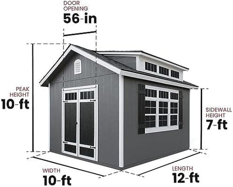 Handy Home Products Windemere 10×12 Do - it - Yourself Wooden Storage Shed with Floor, Beige - Ezonesglobal - Buy at Wine Coolers Online