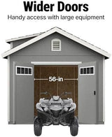 Handy Home Products Windemere 10×12 Do - it - Yourself Wooden Storage Shed with Floor, Beige - Ezonesglobal - Buy at Wine Coolers Online