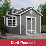 Handy Home Products Windemere 10×12 Do - it - Yourself Wooden Storage Shed with Floor, Beige - Ezonesglobal - Buy at Wine Coolers Online