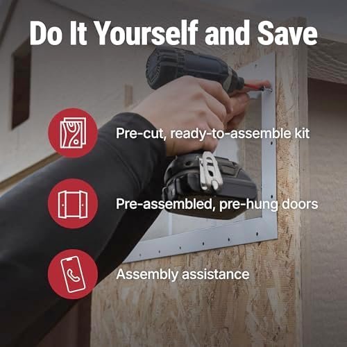 Handy Home Products Windemere 10×12 Do - it - Yourself Wooden Storage Shed with Floor, Beige - Ezonesglobal - Buy at Wine Coolers Online