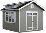 Handy Home Products Windemere 10×12 Do - it - Yourself Wooden Storage Shed with Floor, Beige - Ezonesglobal - Buy at Wine Coolers Online