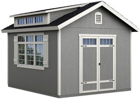 Handy Home Products Windemere 10×12 Do - it - Yourself Wooden Storage Shed with Floor, Beige - Ezonesglobal - Buy at Wine Coolers Online