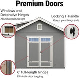 Handy Home Products Windemere 10×12 Do - it - Yourself Wooden Storage Shed with Floor, Beige - Ezonesglobal - Buy at Wine Coolers Online