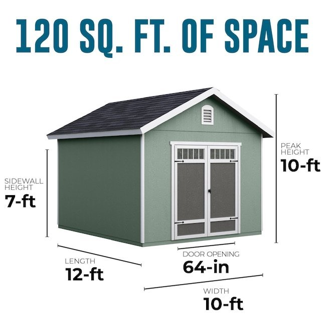 Heartland Asheville 10 - ft x 12 - ft Gable Style Wood Outdoor Storage Shed - Ezonesglobal - Buy at Wine Coolers Online