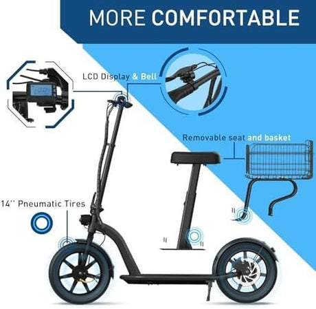 Hiboy MAX Pro Electric Scooter, 46.6 Mi Long Range, 22 MPH Power by 650W MAX Motor, 11” Pneumatic Tires, Split Hub Design, Dual Suspension, 265lbs MAX Load, Commuting Electric Scooter for Adults - Ezonesglobal - Buy at Wine Coolers Online