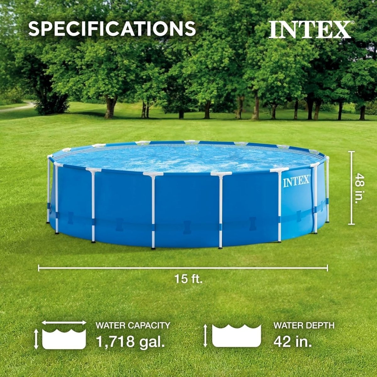 Intex 15′ x 48′ Metal Frame Above Ground Pool Set - Ezonesglobal - Buy at Wine Coolers Online