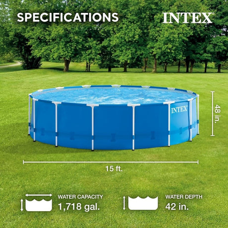 Intex 15′ x 48′ Metal Frame Above Ground Pool Set - Ezonesglobal - Buy at Wine Coolers Online