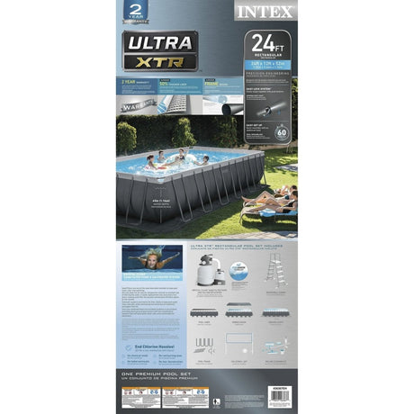 Intex 24′ x 12′ x 52″ Ultra XTR Rectangular Frame Swimming Pool Set + Pump - Ezonesglobal - Buy at Wine Coolers Online