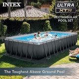 INTEX 26363EH Ultra XTR Deluxe Rectangular Above Ground Swimming Pool Set: 24ft x 12ft x 52in – Includes 2100 GPH Sand Filter Pump – Easy Assembly - Ezonesglobal - Buy at Wine Coolers Online
