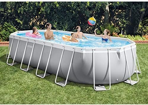 INTEX 26797EH Prism Frame Premium Oval Above Ground Swimming Pool Set: 20ft x 10ft x 48in – Includes 1500 GPH Cartridge Filter Pump – Removable Ladder – Pool Cover – Ground Cloth - Ezonesglobal - Buy at Wine Coolers Online