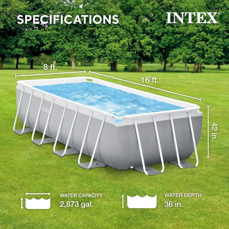 Intex Prism Frame 16′ x 8′ x 42′ Rectangular Above Ground Pool Set - Ezonesglobal - Buy at Wine Coolers Online