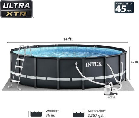 Intex Ultra XTR 14 ft. Round 42 in. Deep Soft Sided Above Ground Swimming Pool - Ezonesglobal - Buy at Wine Coolers Online
