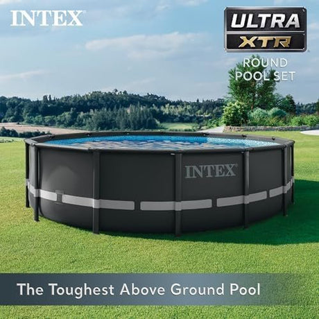 Intex Ultra XTR Frame 14′ x 42″ Round Above Ground Outdoor Swimming Pool Set with Sand Filter Pump, Ladder, Ground Cloth, and Pool Cover - Ezonesglobal - Buy at Wine Coolers Online