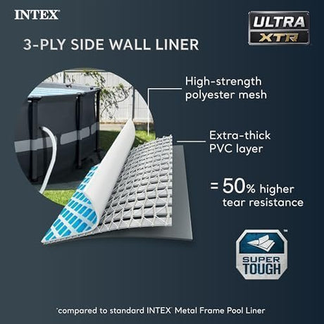 Intex Ultra XTR Frame 14′ x 42″ Round Above Ground Outdoor Swimming Pool Set with Sand Filter Pump, Ladder, Ground Cloth, and Pool Cover - Ezonesglobal - Buy at Wine Coolers Online