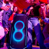 JBL Partybox Ultimate – Multi Purpose Party Speaker, with Wi - fi & Bluetooth Connectivity, Wireless, Lightshow, IPx4 Slashproof, Dual Mic & Guitar Inputs, Handle & Sturdy Wheels, Black - Ezonesglobal - Buy at Wine Coolers Online